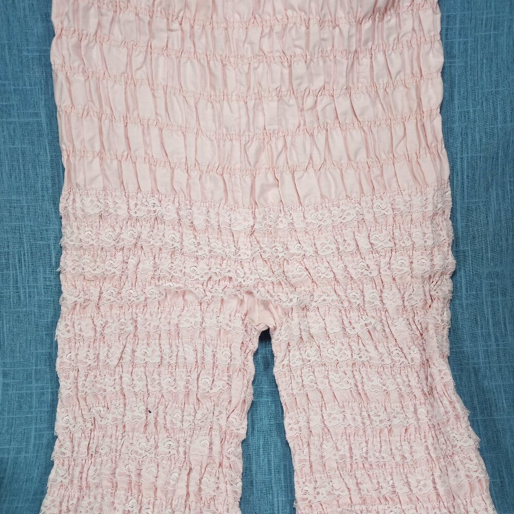 1950s Vintage Pink Lace Tiered Bloomers